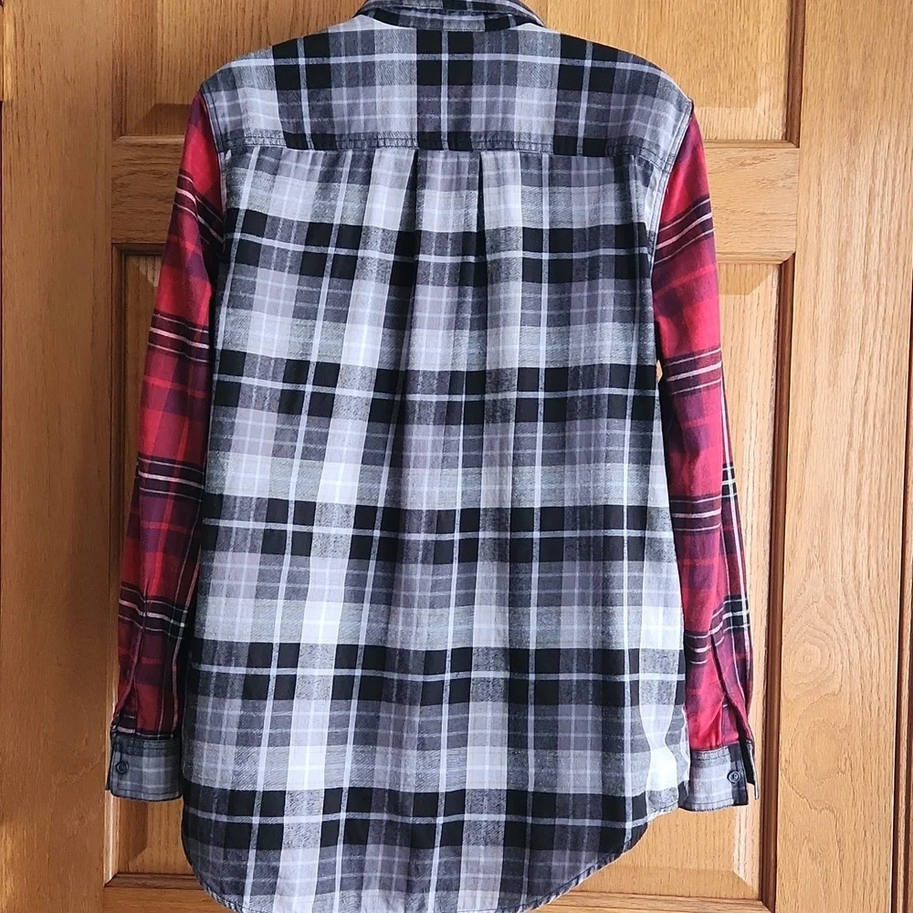 Eddie Bauer Red, Black and Gray Plaid Shirt - Picture 2 of 13